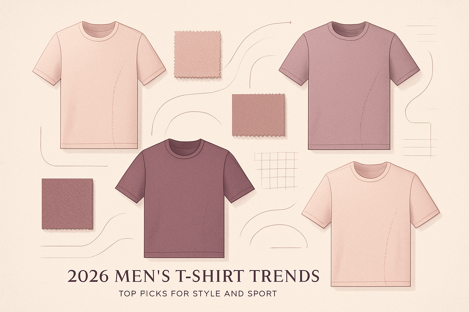 Abstract editorial illustration for: 2026 Men's T-Shirt Trends: Top Picks for Style and Sport