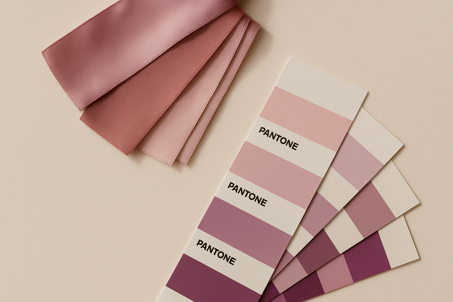 Abstract editorial illustration for: Beetles x Pantone: Nail Glow Collection Focuses on Intentional Color
