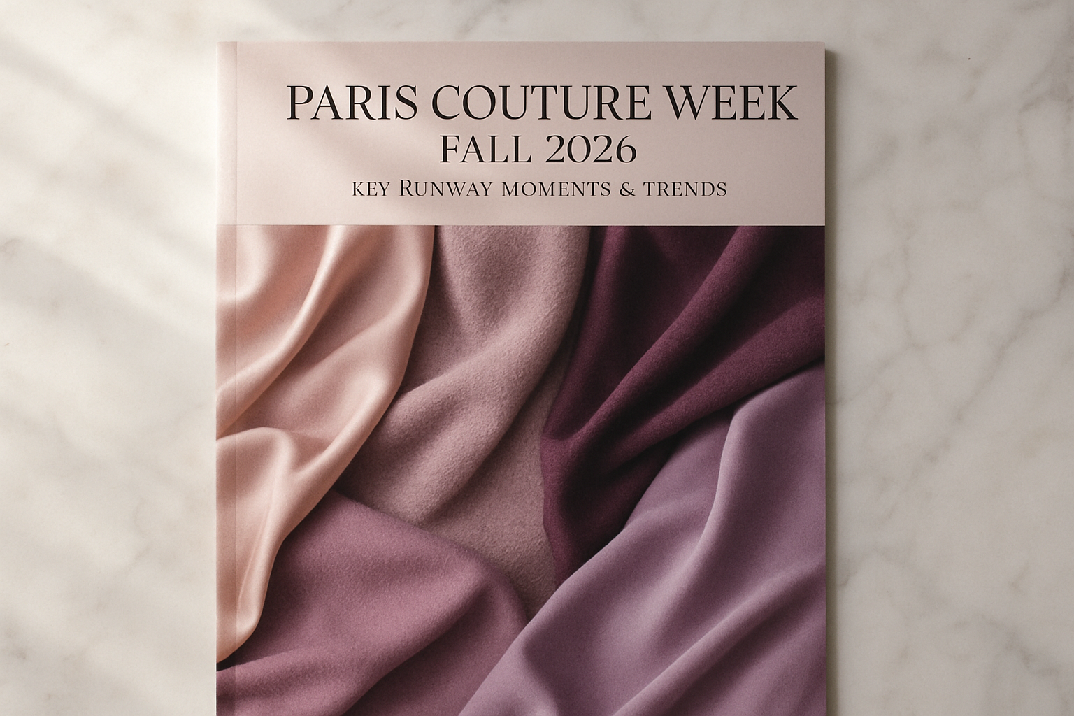 Abstract editorial illustration for: Paris Couture Week Fall 2026: Key Runway Moments & Trends
