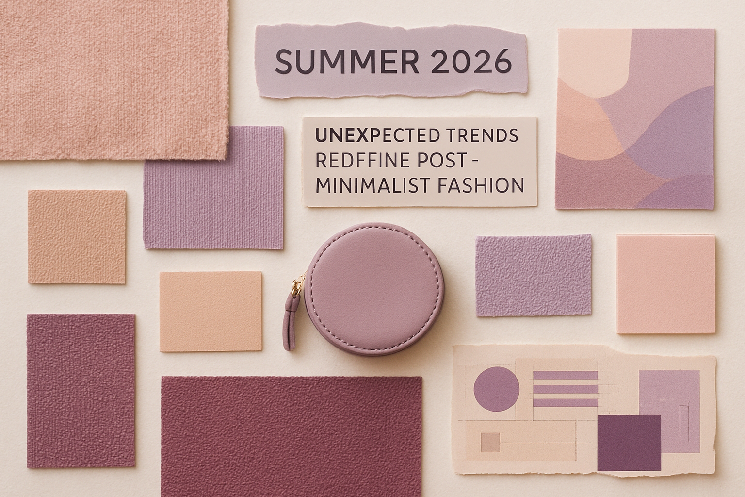 Abstract editorial illustration for: Summer 2026: Unexpected Trends Redefine Post-Minimalist Fashion